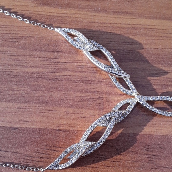 Eliot Danori, Pave Leaf Cubic Zirconia Necklace - Picture 6 of 9